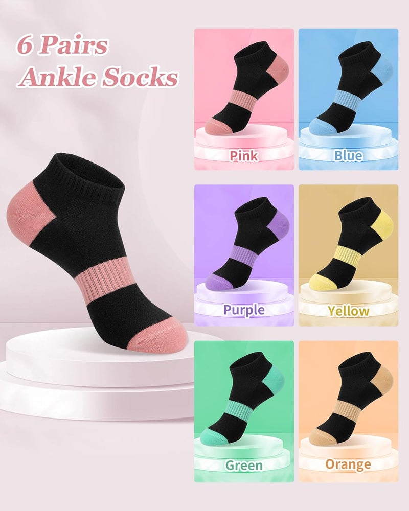 Darller 6 Pairs Ankle Socks for Women - Lightweight Low Cut No Show Casual Cotton Socks Breathable - Image 2